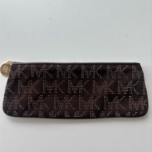 Michael Kors Chocolate Brown Studded Clutch